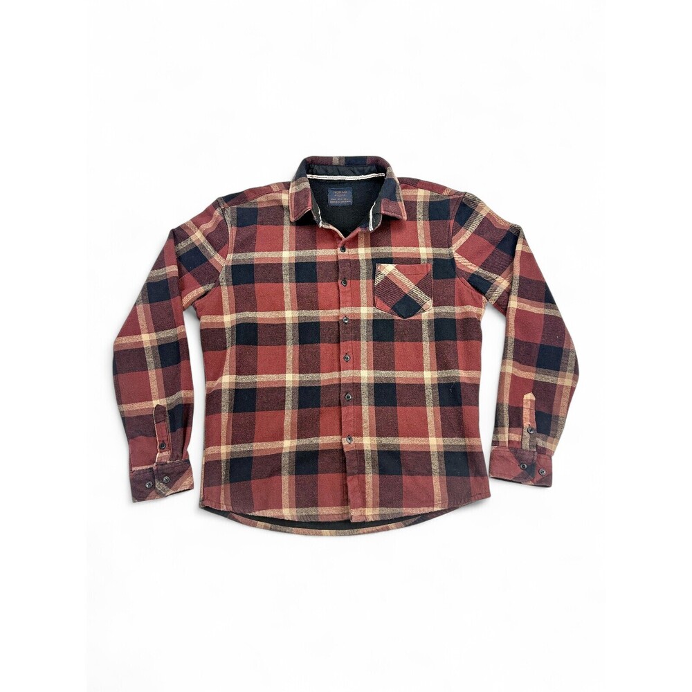 Nomad by Craft + Flow Men's Red/Black‎ Plaid Flannel Button-Down M